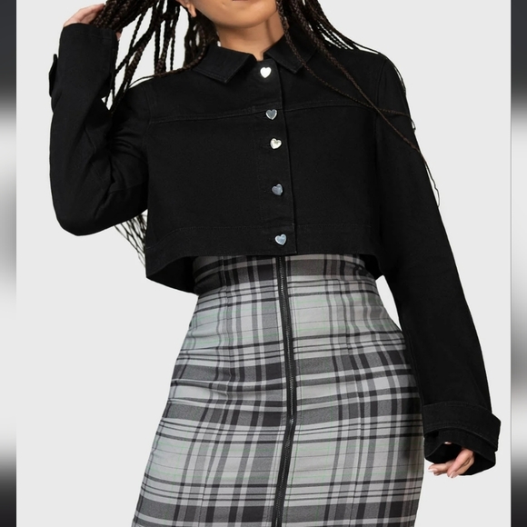 Killstar Black Cropped Jacket - Picture 4 of 5